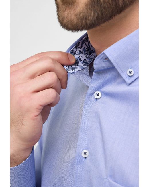 Eterna Langarmhemd in Blue für Herren
