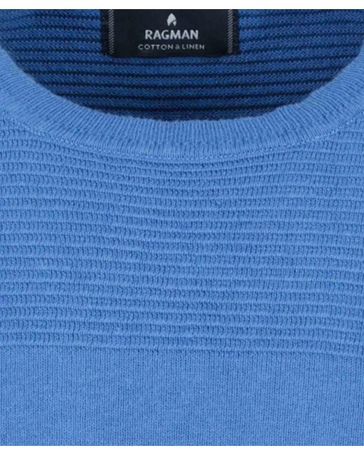 RAGMAN Rundhalspullover in Blue für Herren