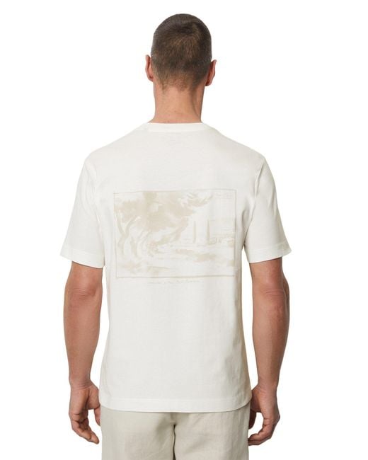 Marc O' Polo T-Shirt mit kunstvollem Rückenprint in White für Herren
