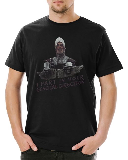 Urban Backwoods Print- I Fart In Your General Direction T-Shirt Monty Fun NI Python in Black für Herren