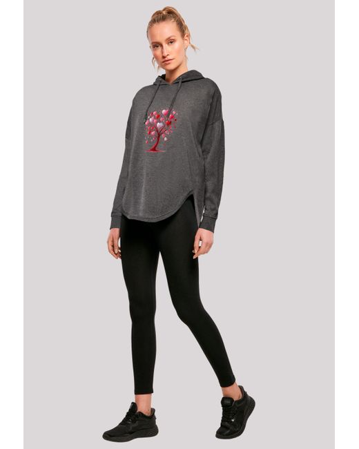 F4NT4STIC Gray Kapuzenpullover Herz Baum Aquarell Druck Premium Qualität