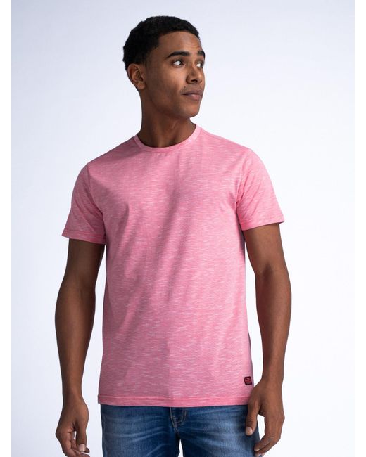 Petrol Industries Unifarbenes T-Shirt Palmora in Pink für Herren