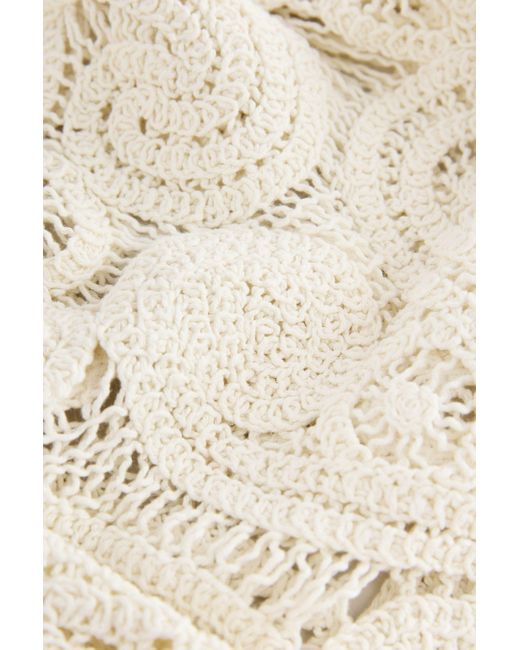 Next Natural Strickpullover Langärmeliges Cropped-Häkeltop (1-tlg)