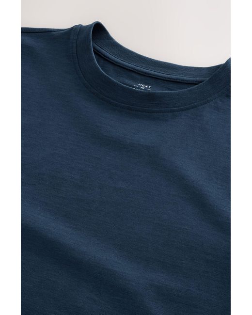Next Kurzärmeliges Slub T-Shirt aus 100 % Baumwolle (1-tlg) in Blue für Herren