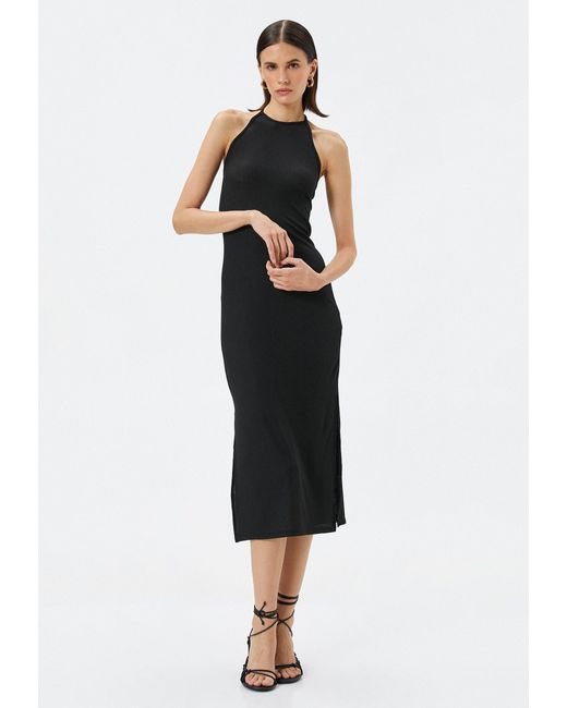 Koton Black Bodykleid Midi Länge Bodycon Kleid