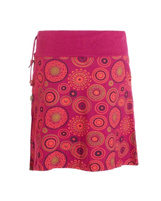 Vishes Pink Minirock Baumwolle Mandala-Muster extra breiter Bund