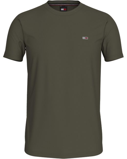 Tommy Hilfiger T-Shirt TJM ESSENTIAL SOLID TEE Regular Fit mit Rundhalsausschnitt und dezenter Logo-Flag in Green für Herren