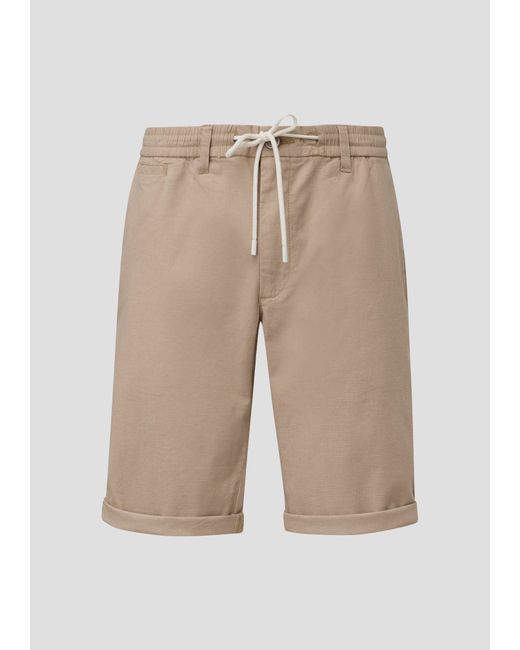 S.oliver Bermudas Shorts aus Baumwollstretch mit Elastikbund und Tunnelzug Durchzugkordel in White für Herren