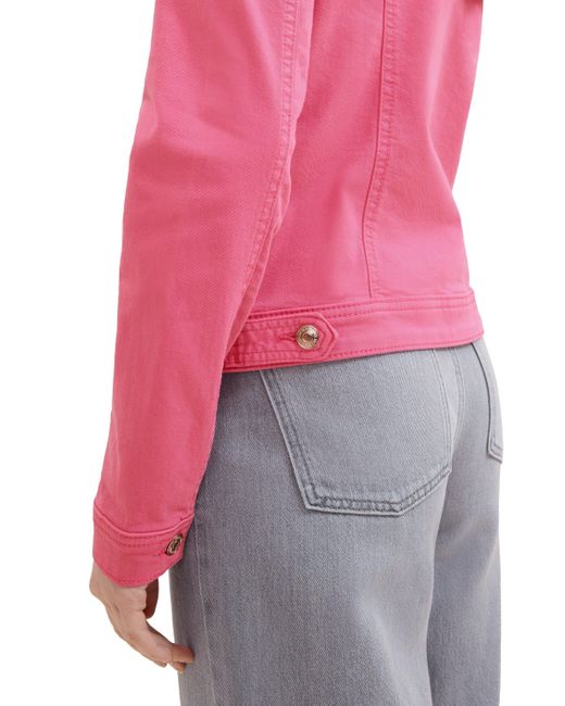 Tom Tailor Pink Jeansjacke mit stylischen Brusttaschen