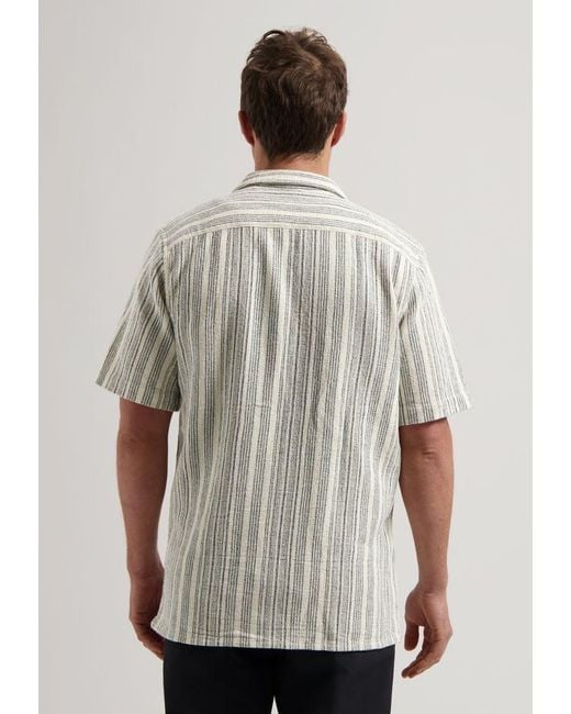 Dstrezzed Kurzarmhemd – Sommerhemd Baumwolle – Freizeitshirt gestreift – DS_Sandy Summer in White für Herren