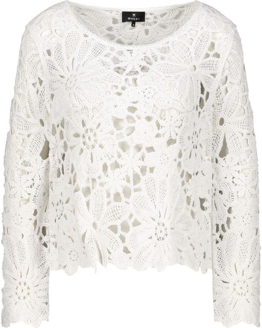 Monari White Strickpullover Pullover