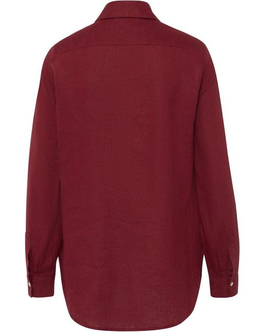 IN LINEA Red Leinen-Hemdbluse