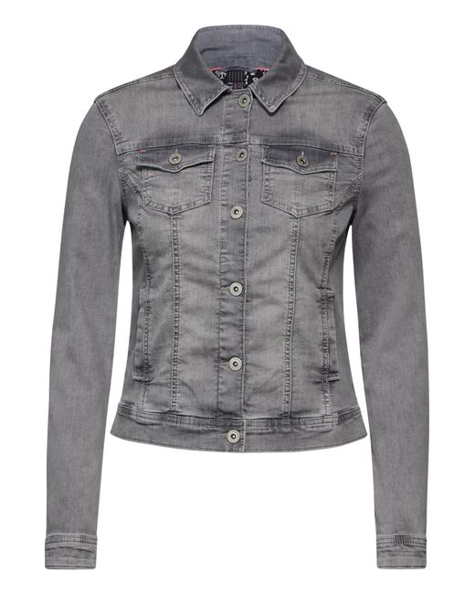 Cecil Gray Jackenblazer Style Denim Jacket Grey Washed