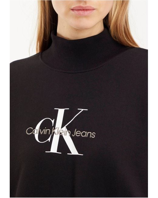 Calvin Klein Sweatshirt ARCHIVAL MONOLOGO MOCK NECK mit hohem Stehkragen in  Schwarz | Lyst DE
