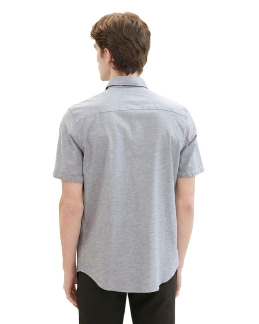 Tom Tailor Kurzarmhemd in Gray für Herren