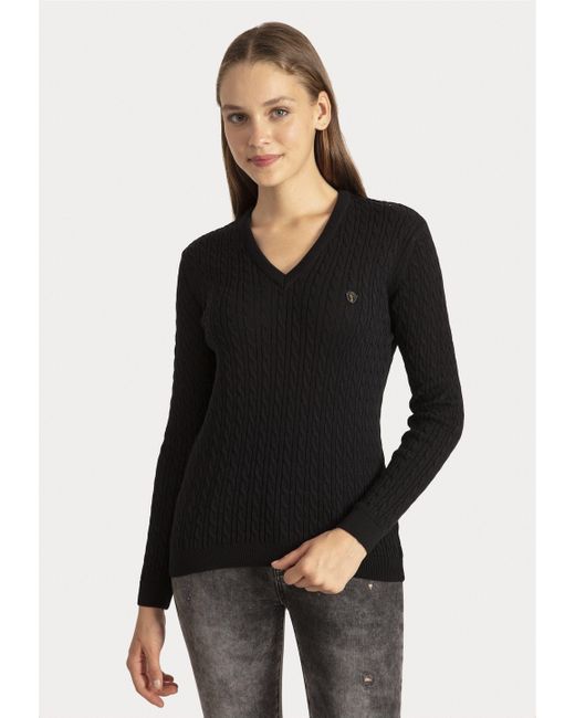 Sir Raymond Tailor Black V-Ausschnitt-Pullover Jena in klassischem Design