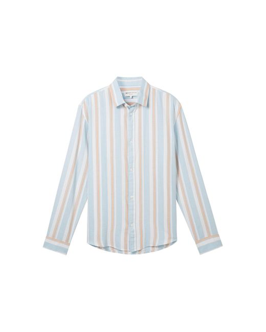 Tom Tailor Langarmhemd relaxed striped twill shirt in White für Herren