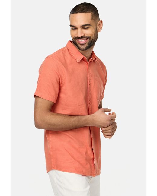 INDICODE Kurzarmhemd INGunther in Orange für Herren