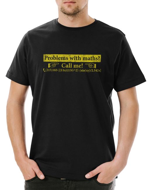Urban Backwoods Print- Problem with Maths T-Shirt Geek Fun Mathe in Black für Herren