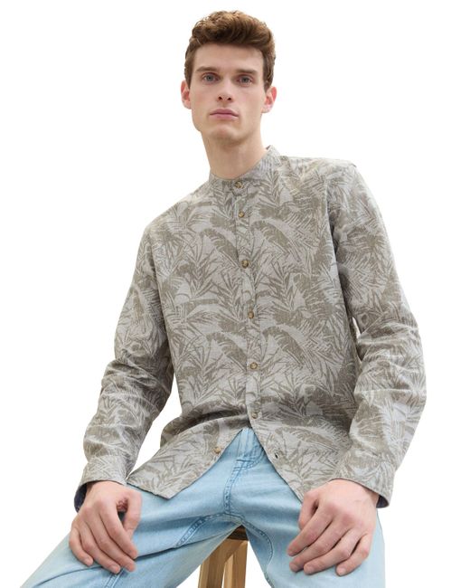 Tom Tailor Langarmhemd in Gray für Herren