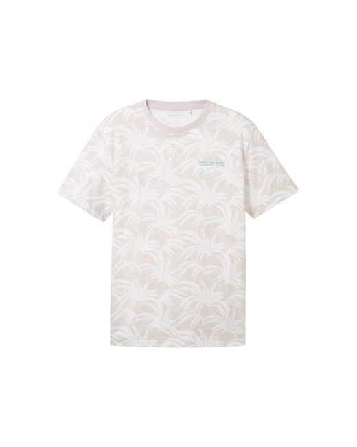 Tom Tailor T-Shirt mit Allover-Print in White für Herren