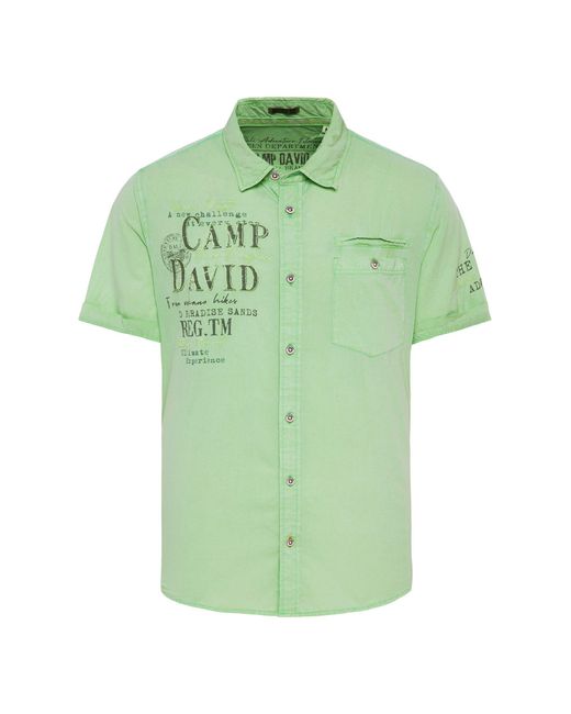 Camp David Kurzarmhemd aus Baumwolle in Green für Herren