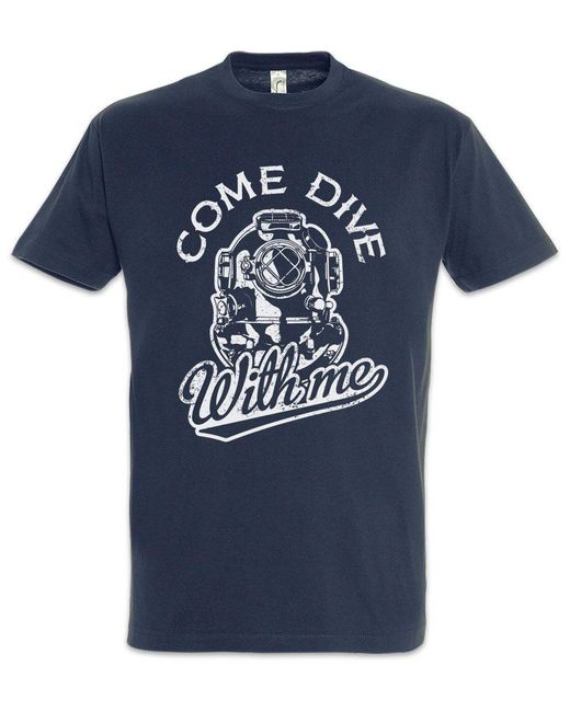 Urban Backwoods Print- Come Dive With Me T-Shirt Navy Größe XL in Blue für Herren