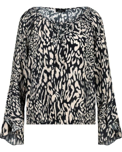 Monari Black Blusenshirt Bluse schwarz gemustert