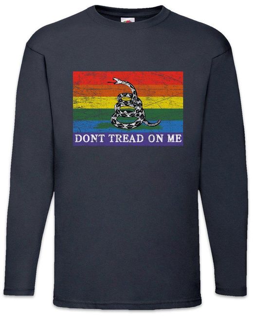 Urban Backwoods Langarmshirt Dont Tread On Me Pride Flag Langarm T-Shirt Fun Gay Schwul Homosexuell in Blue für Herren