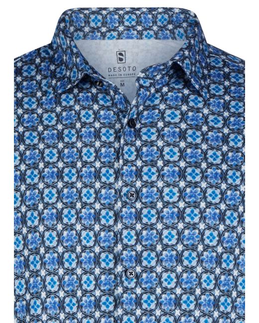 DESOTO Langarmhemd aus bügelfreiem Material in Blue für Herren