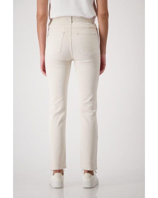 Monari White 2-in-1-Hose Jeans mit Stickerei seashell