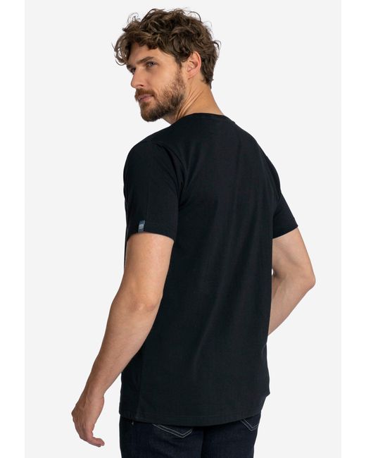Elkline T- Must Have Basic Uni-Farben Shirt in Black für Herren