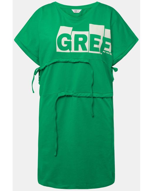 Angel of Style Green Longshirt Long-Shirt oversized Schriftzug Rundhals