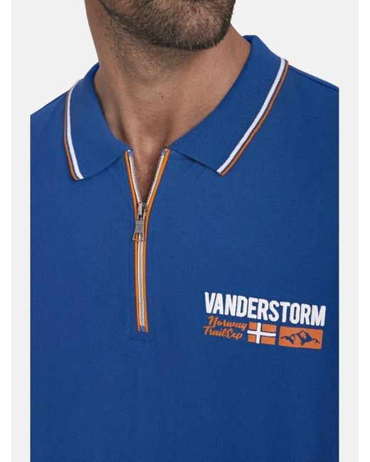 Jan Vanderstorm Poloshirt TOIKA hochwertiger Baumwollpikee in Blue für Herren