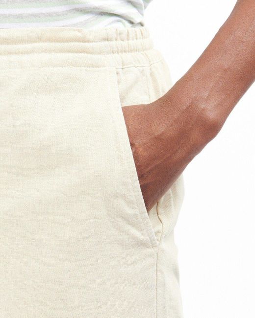 Barbour Chinoshorts Shorts Linen Cotton Mix in Natural für Herren