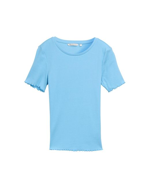 Tom Tailor Blue T-Shirt mit Rippstruktur
