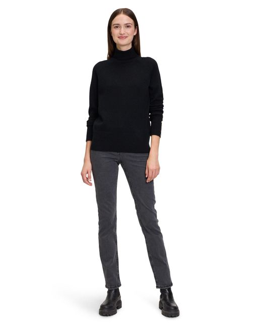 Betty Barclay Black Strickpullover Rollkragenpullover mit Knöpfen (1-tlg) Material