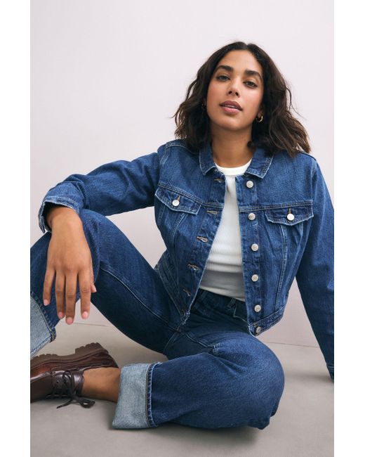 Next Blue Trucker-Jeansjacke für eine größere Oberweite (1-St)
