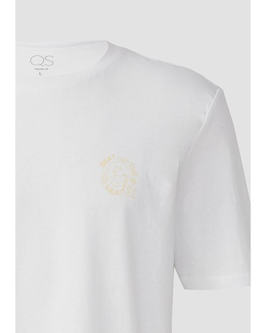 QS Kurzarmshirt T-Shirt mit Frontprint in White für Herren