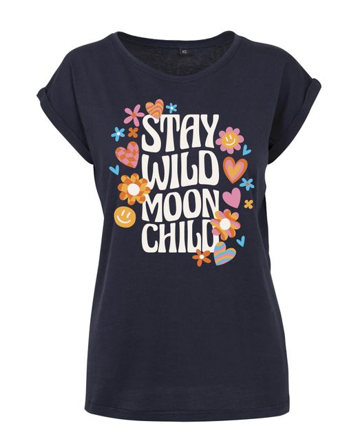 Youth Designz Blue Print- "Stay Wild Moon Child" T-Shirt Statement Geschenk Frauen Motiv mit stylischen Aufdruck