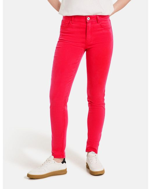 Taifun Red Stoffhose Skinny Jeans im 5-Pocket-Stil