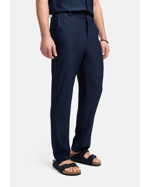 INDICODE Stoffhose INAmogust mit feiner Textur und subtil-edlem Streifenmuster in Blue für Herren
