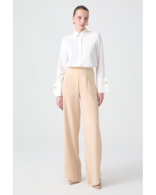 Touché Privé White Taillenhose HOSE AUS CRÉPE MIT WEITEM BEIN