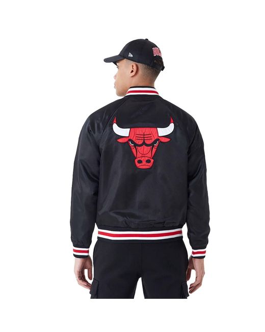 KTZ Collegejacke Jacke NBA Applique Satin Chicago Bulls in Red für Herren