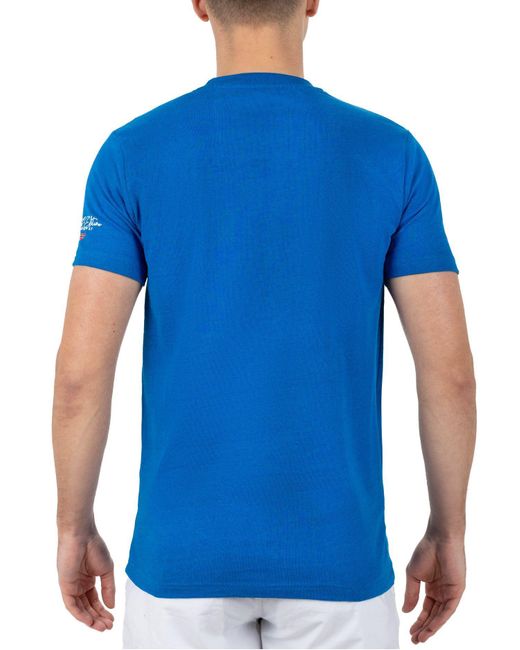Geo Norway T- Casual Kurzarm Shirt bajiami Men (1-tlg) mit auffälligen Prints in Blue für Herren