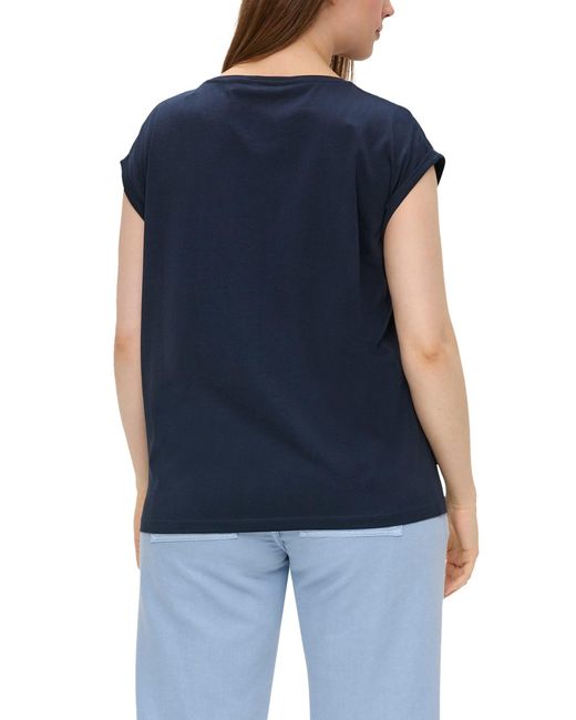 S.oliver Blue Shirttop Relaxed-Fit-Shirt aus Baumwolle mit Frontprint
