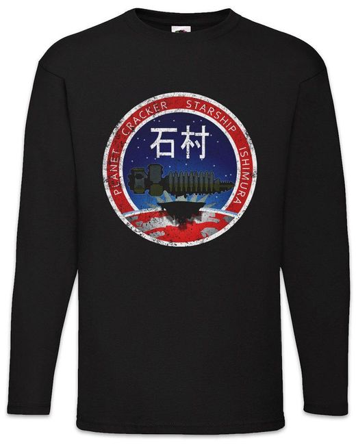 Urban Backwoods Langarmshirt Vintage Planet Cracker Starship Ishimura Langarm T-Shirt Dead Logo in Black für Herren
