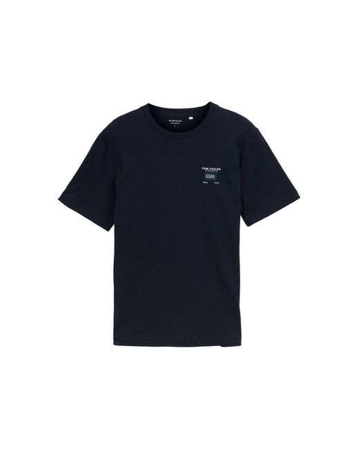 Tom Tailor Basic T-Shirt in Melange-Optik in Blue für Herren