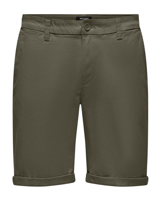 Only & Sons Chinoshorts Shorts Casual Summer Bermuda Pants 7502 in Olive in Green für Herren