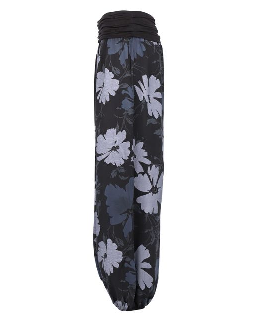 malito more than fashion Black Haremshose 1485 atmungsaktive Freizeithose mit Blumen Print